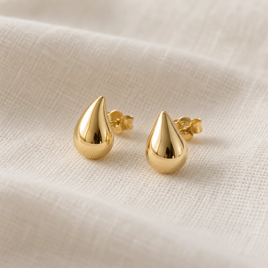 Aros gota dorados